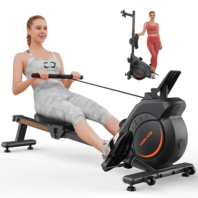 YOSUDA Magnetic/Water Rowing Machine 350 LB Weight Capacity - Foldable Rower for Home Use with LCD Monitor, Tablet Holder and Comfortable Seat Cushion