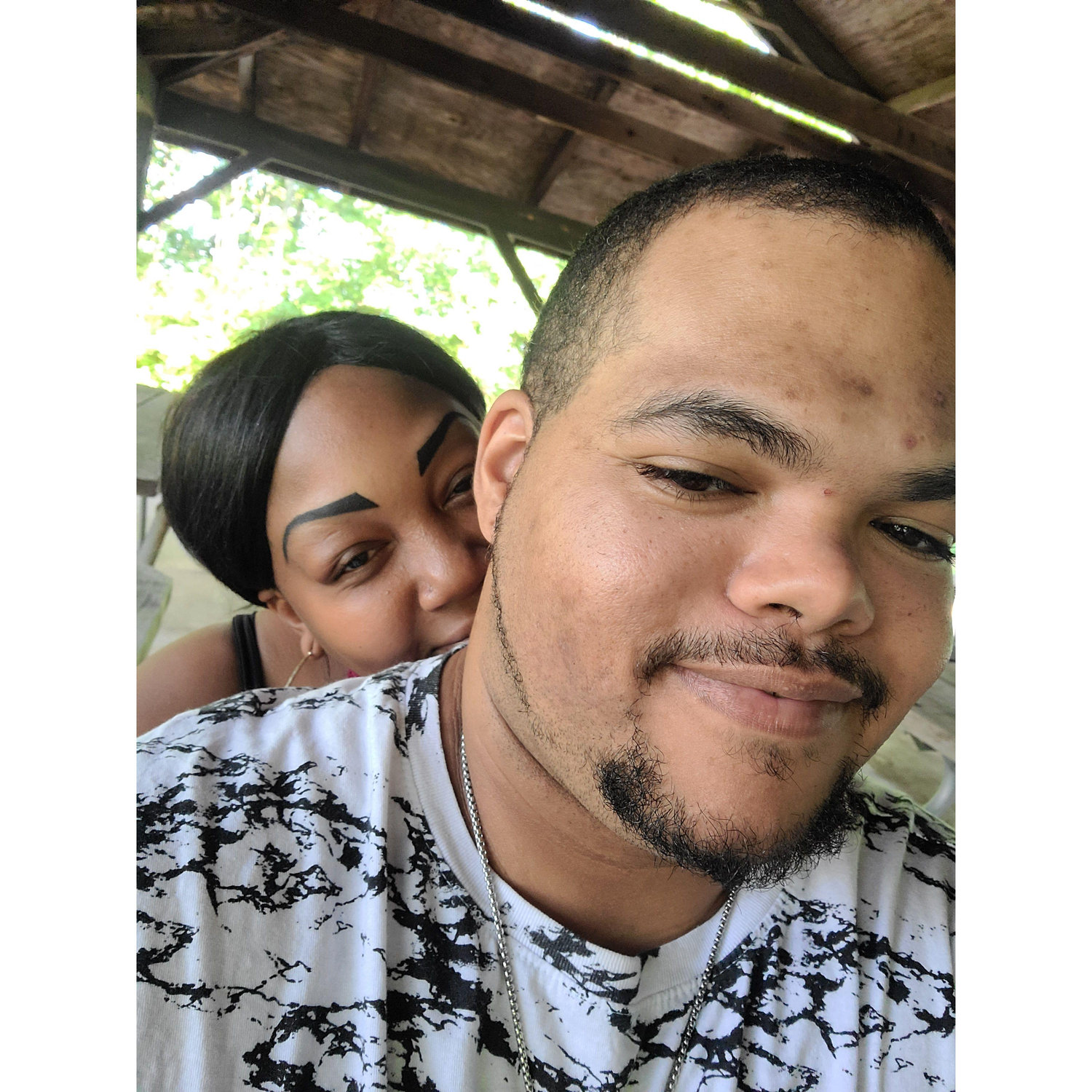Enjoying my breath of fresh air, with my love