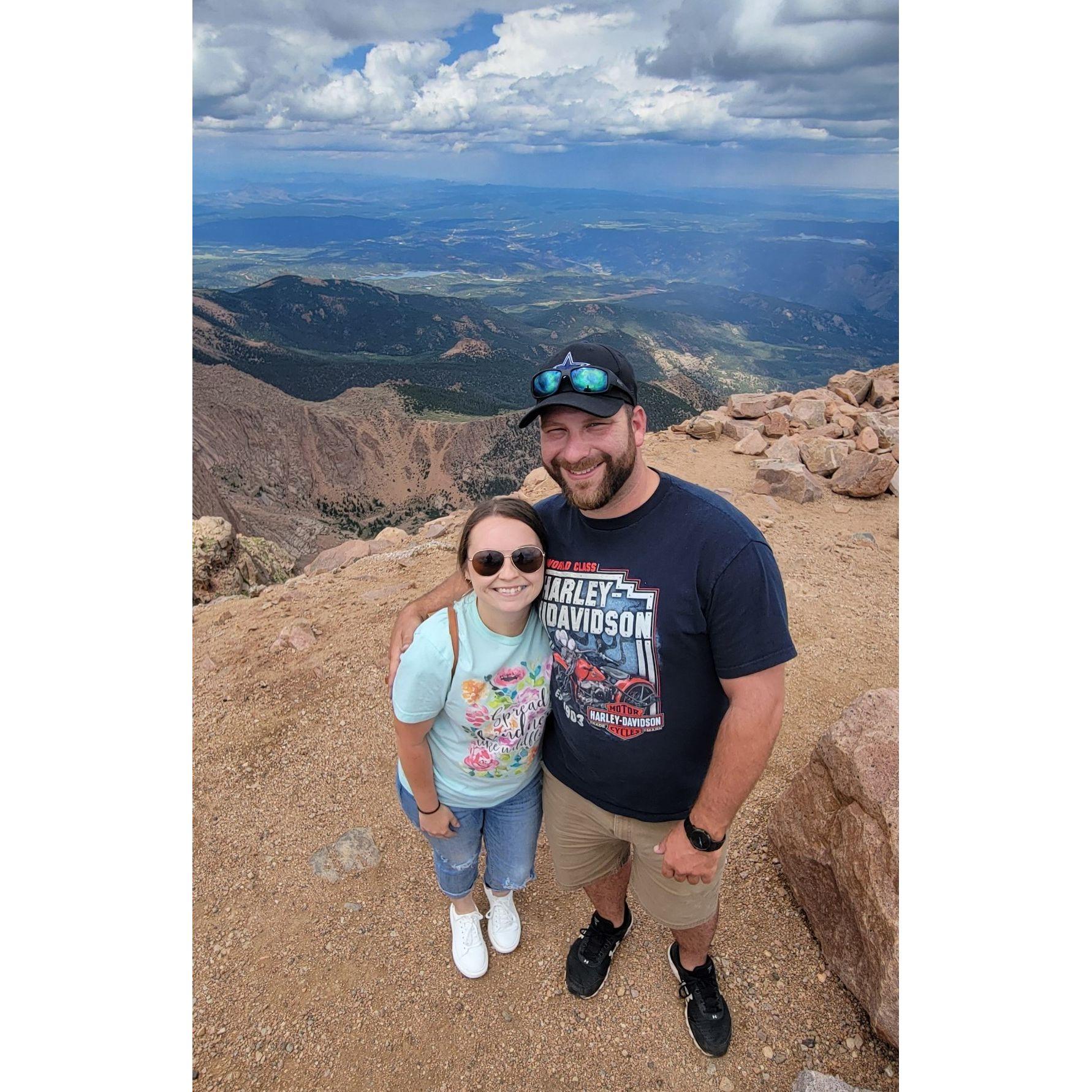 This was from our second big vacation together in Colorado at the top of Pikes Peak!