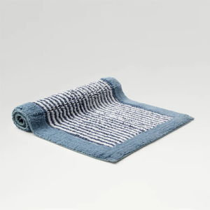 Portobello Stripe Bath Mat - Chalk Blue