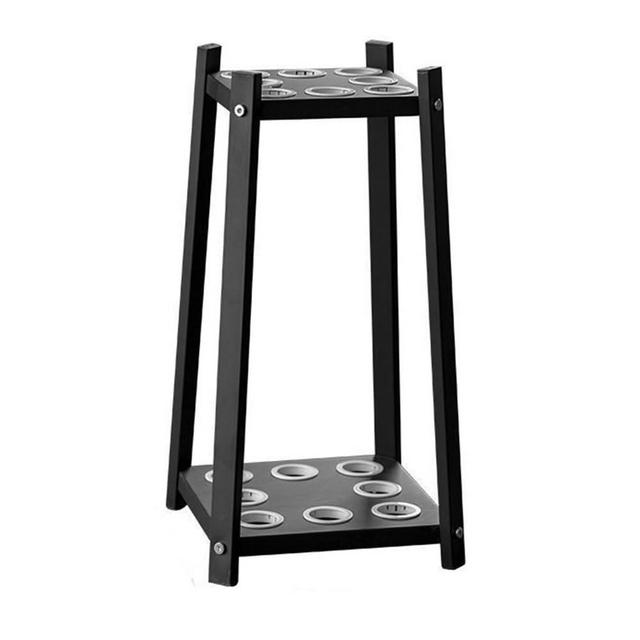 TYBKLHA Wrought Iron Floor Standing Pool Cue Rack, 8 Pool Cue Holder, Pool Table Accessories for Billiard Room or Club(Black)