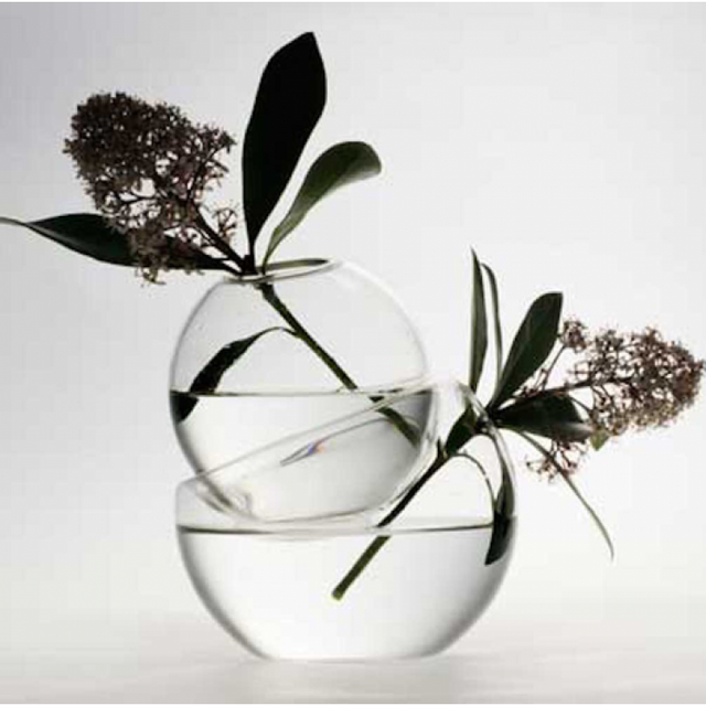 LAURENCE BRABANT INSEPARABLES, DOUBLE GLASS VASE
