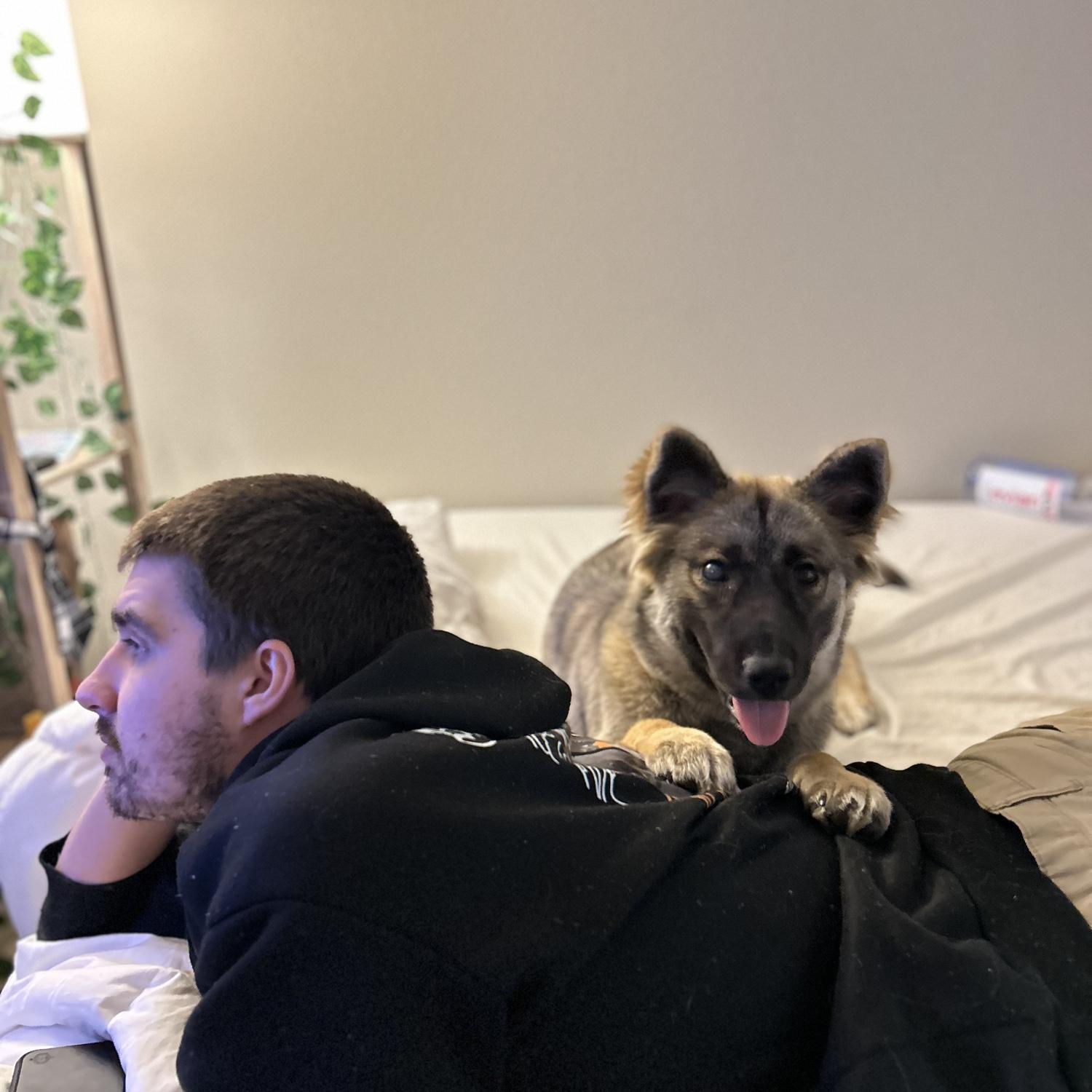 Oh… who’s that hairy thing? What a cute dog as well 🤣