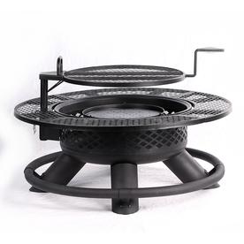 Big Horn 47-in W Texas black Steel Wood-Burning Fire Pit