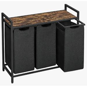 Lulive Laundry Hamper, Laundry Basket Organizer with 3 Pull-Out Removable Bags & Large Top Shelf