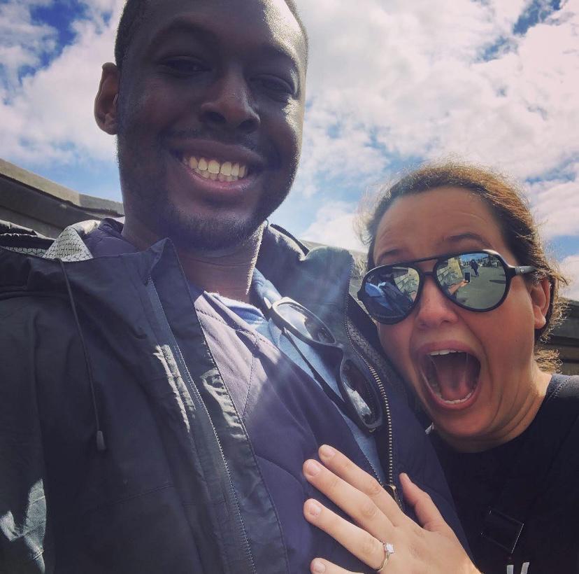 Temi bent the knee & popped the question on Calton Hill (in Edinburgh, Scotland - where Sarah studied abroad). Sarah said YES! Easiest decision she’s ever made.