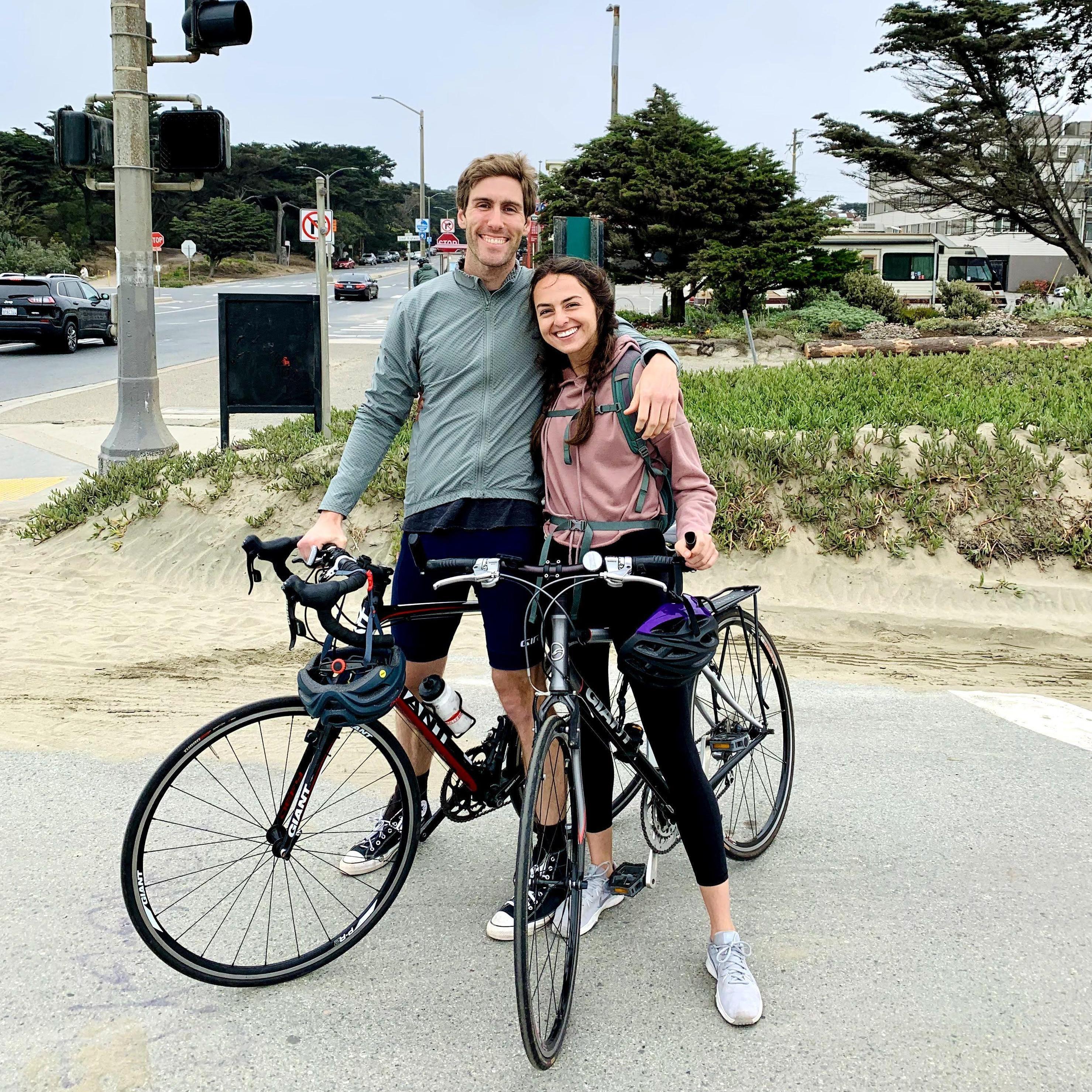 Our very first photo together! Very fitting that it's from a bike ride, since we got engaged on a bike ride!
