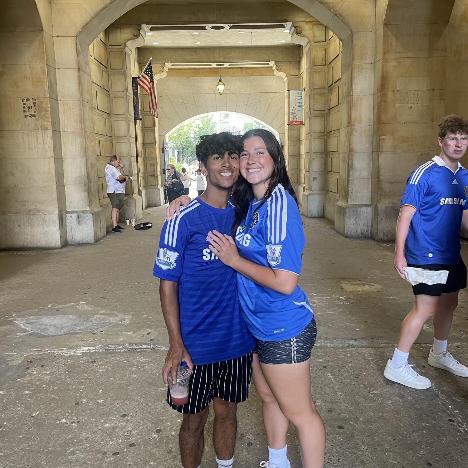 He’s not a Chelsea boy, but because he LOVES me he came anyways to support the blues, best day ever.
