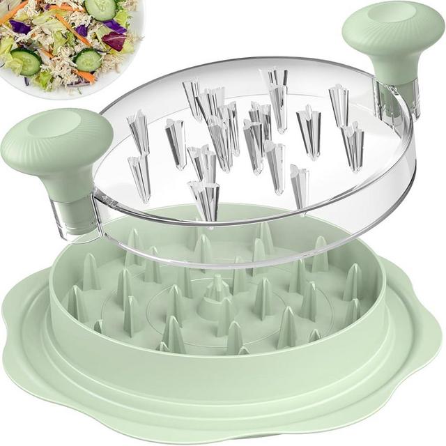 Ukeetap 10'' Pro Chicken Shredder Tool Twist Large for Kitchen, BPA-Free Food-Safe Meat Grinder, Visible Chicken Breast Meat Shredder with Strong Anti-Slip Bottom & Ergonomic Handle, Green