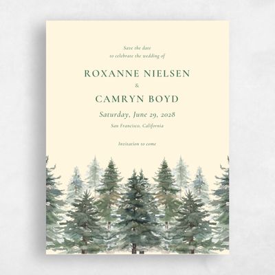 Cream, Beige Wedding Save the Date - Kelton Portrait