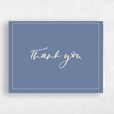 Blue Wedding Thank You - Dover Type