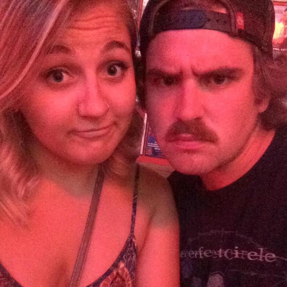Our real fist photo together. We don't know why we're making these faces.