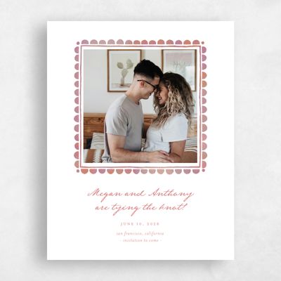Coral, Pink Wedding Save the Date - Fayvel Photo