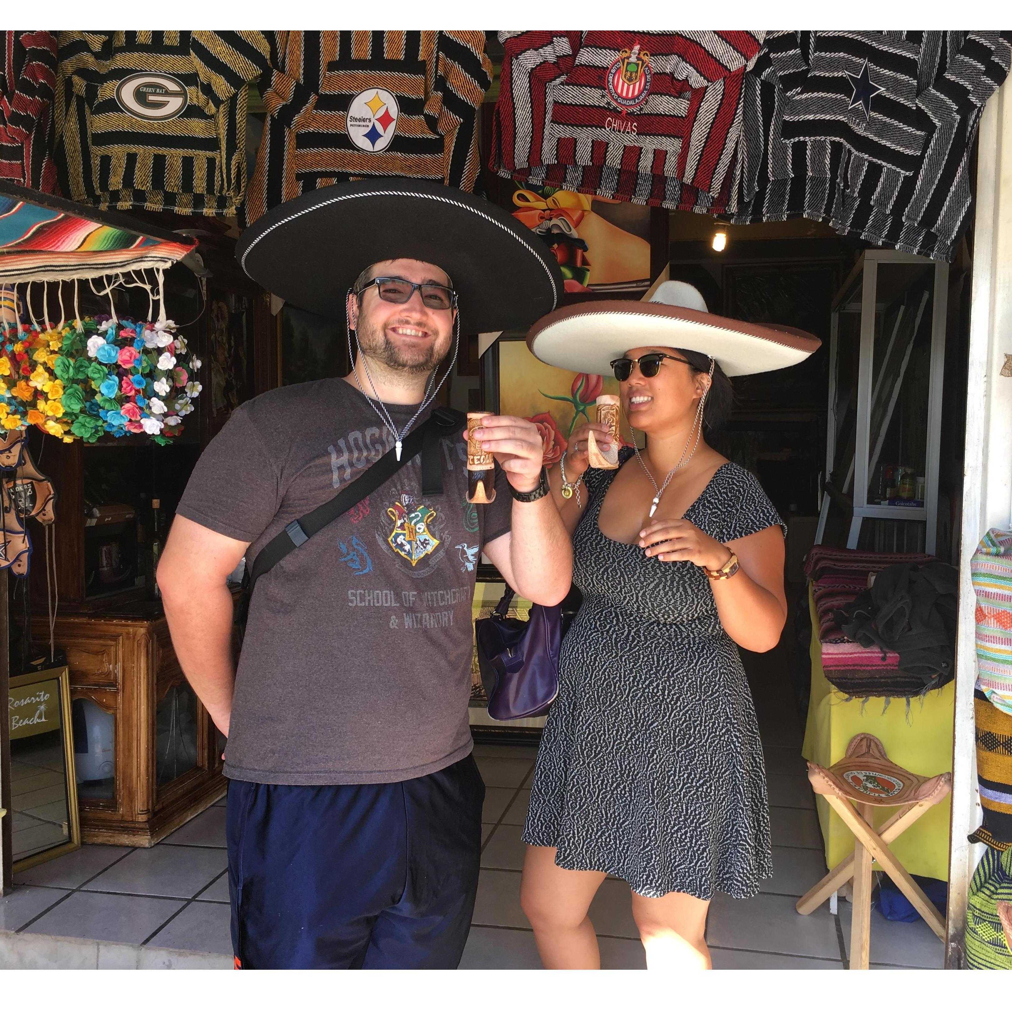 Jonathan's first shot of tequila in Mexico