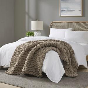 Madison Park Chenille Chunky Knit Throw
