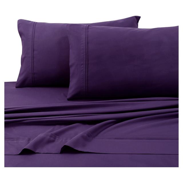 Microfiber Solid Deep Pocket Sheet Set (Queen)Purple 110 GSM - Tribeca Living