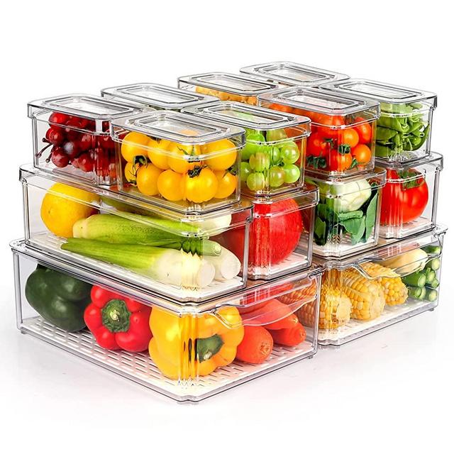 HOOJO Refrigerator Organizer Bins - 8pcs Clear Plastic Bins For Fridge –  Vtopmart