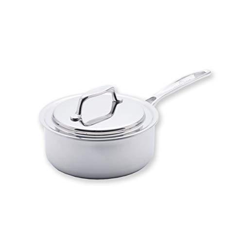 USA Pan Cookware 5-Ply Stainless Steel 7-Inch Sauce Pan with Cover, Oven and Dishwasher Safe, Made in the USA, 1.65 Quart