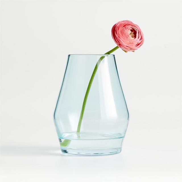 Laurel Small Angled Blue Glass Vase