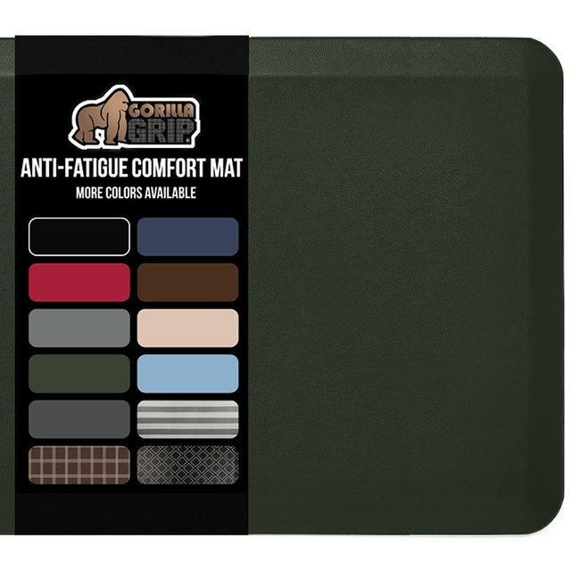 Gorilla Grip Anti Fatigue Cushioned Comfort Mat, Ergonomically Durable, Supportive, Padded, Thick and Washable, Stain-Resistant, Kitchen, Garage, Office Standing Desk Mats, 48x20, Hunter