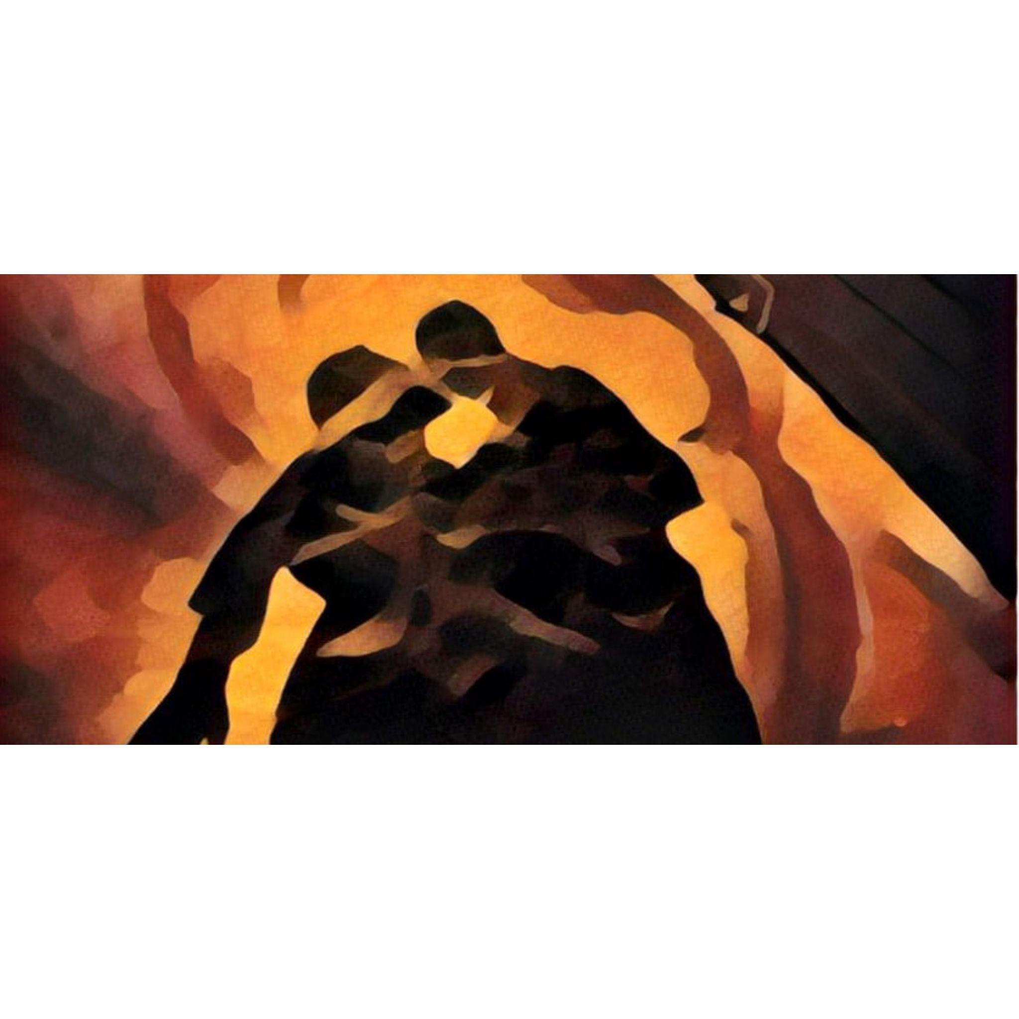 Ricky created this artistic rendition from a photo of our sweet kiss on the beach.