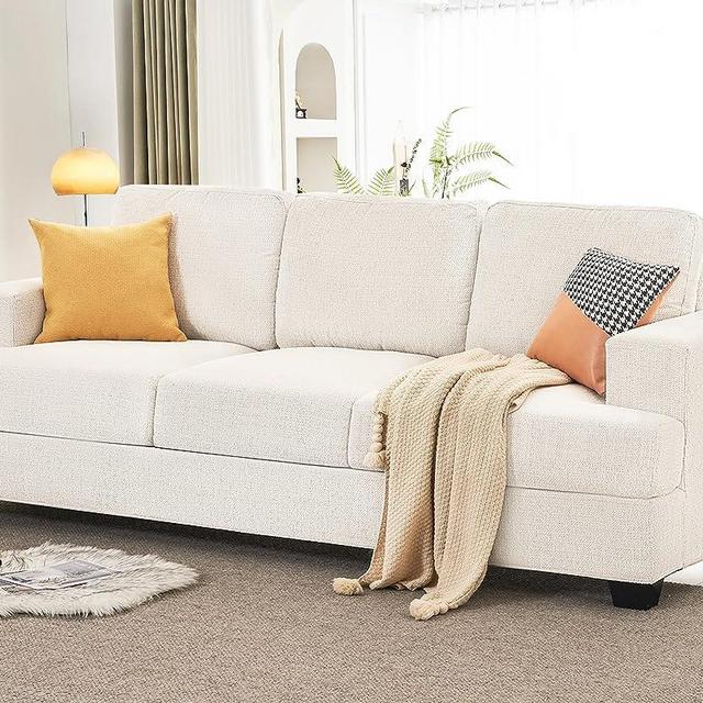 VanAcc Sofa, Comfy Sofa Couch with Extra Deep Seats, Modern Sofa- 3 Seater Sofa, Couch for Living Room Apartment Lounge, Beige Chenille