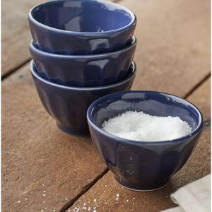 The Latte Stoneware Nut Bowls, Set of 4: Amelie Edition, Navy