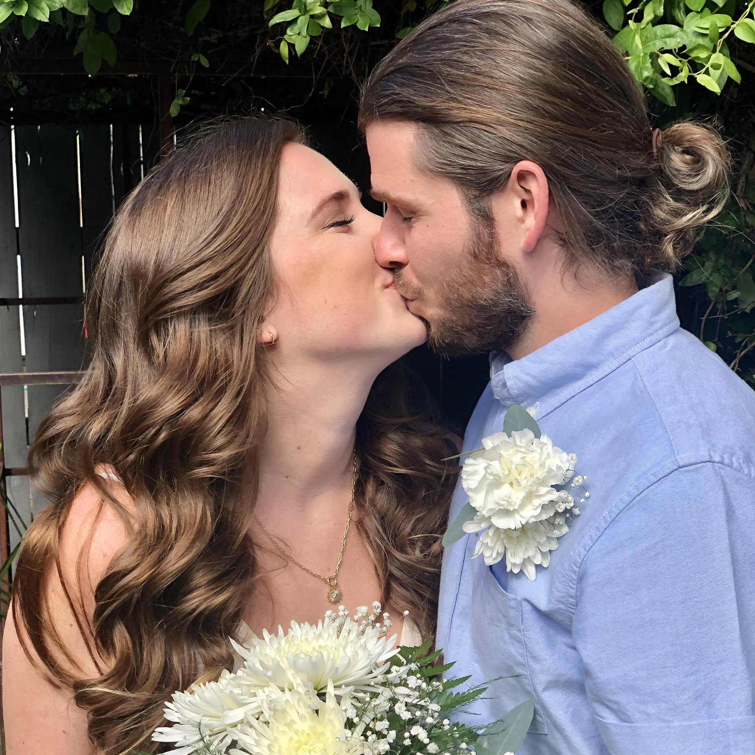 Our backyard ceremony on our original wedding date. 6.12.2020