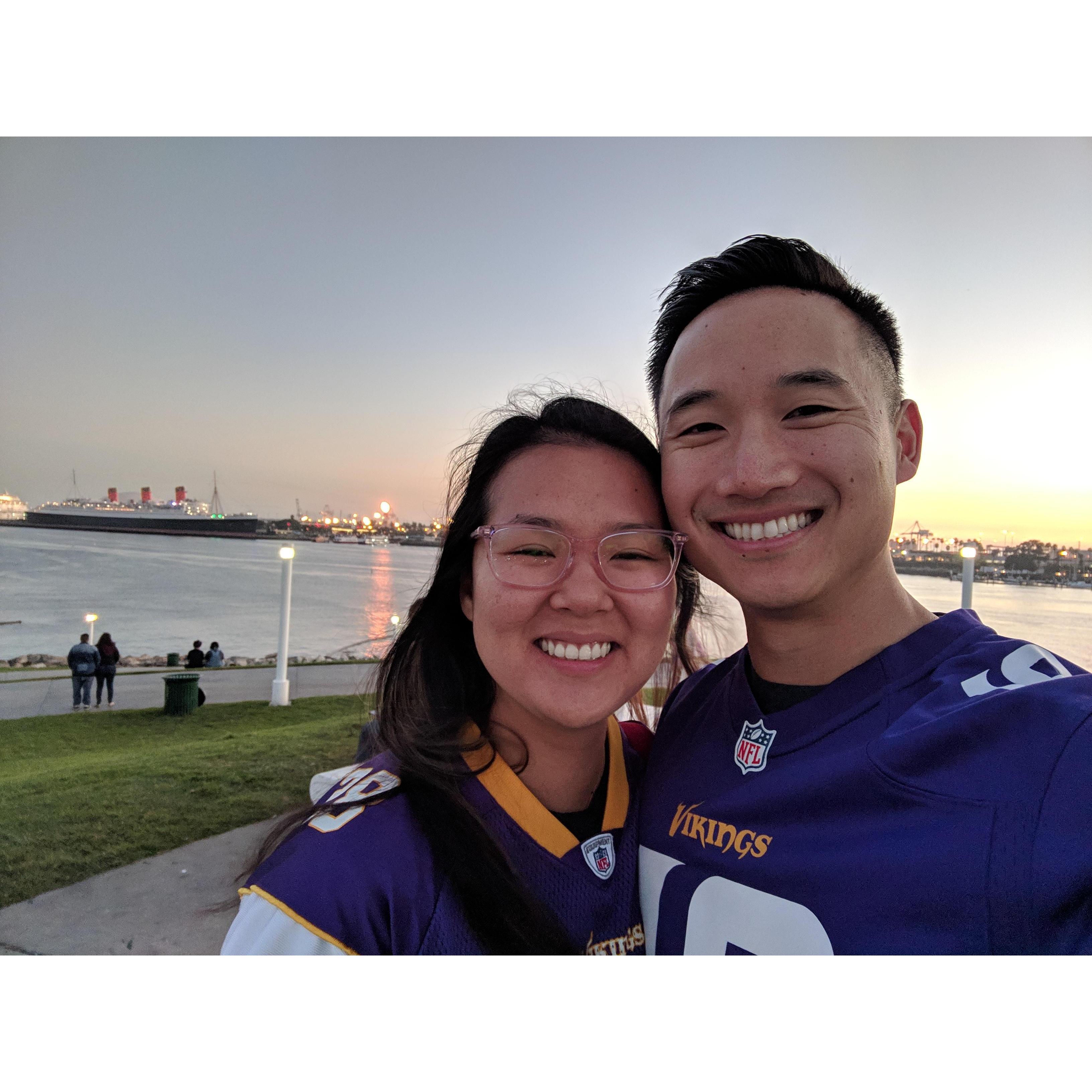 2018-1-21: G & C met for the first time when the Vikings lost to G's brother-in-law's Eagles in the NFC Championship Game. The consolation? New love and renewed hope.