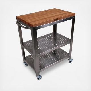 Cucina Culinarte Cherry Removable Butcher Block Kitchen Cart