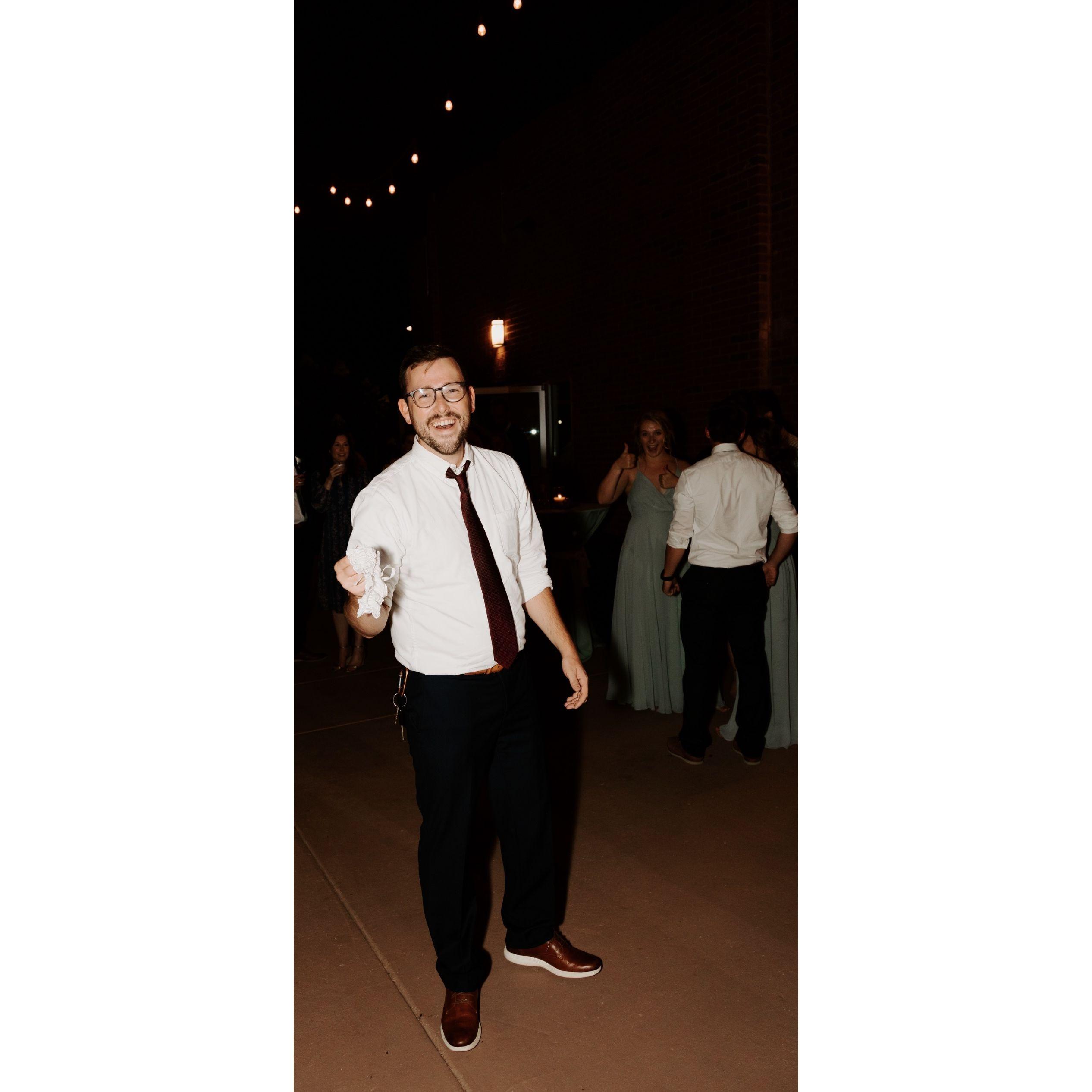 look closely to see who's really happy about the catch!