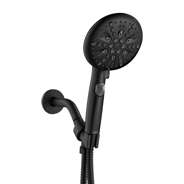 Cobbe High Pressure 9 Functions Shower Head with handheld, Built-in Power Spray, Stainless Steel Hose Adjustable Bracket, Matte Black