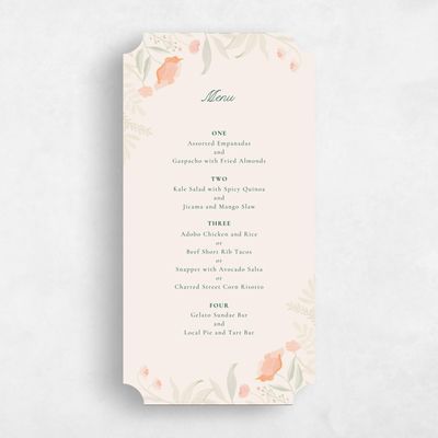 Beige Ticket Wedding Menu - Blysse