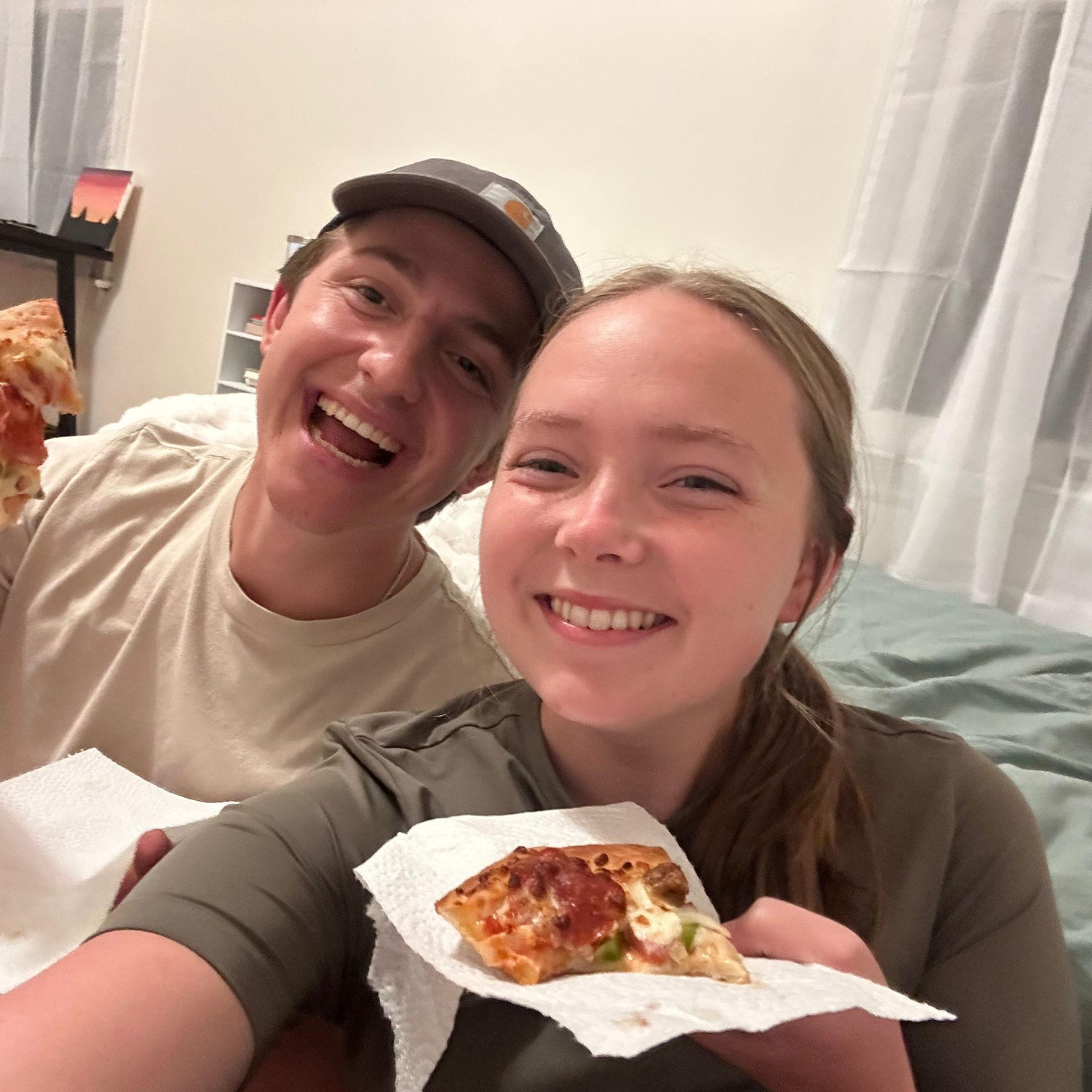 Inaugural pizza at Kate's GT townhome