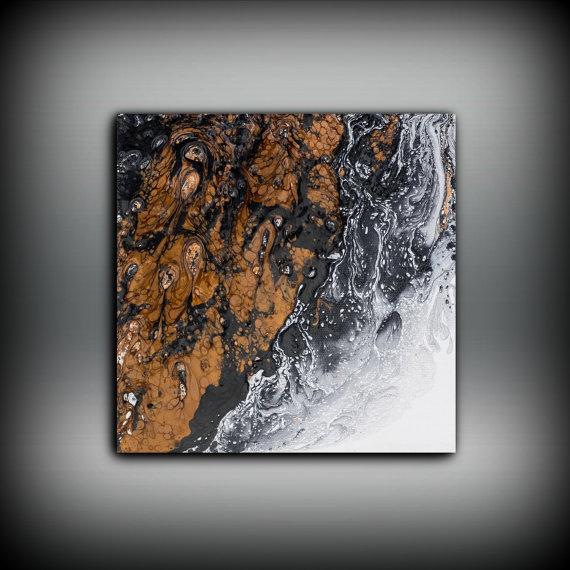 Giclee Abstract Fine Art Print from Original Oil Abstract Painting 8 x 8 - 20 x 20 / Copper Wall Art Gift for Boss / Home Decor Print