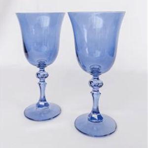 Estelle Colored Regal Goblet Stemware - Set of 2 - Cobalt Blue