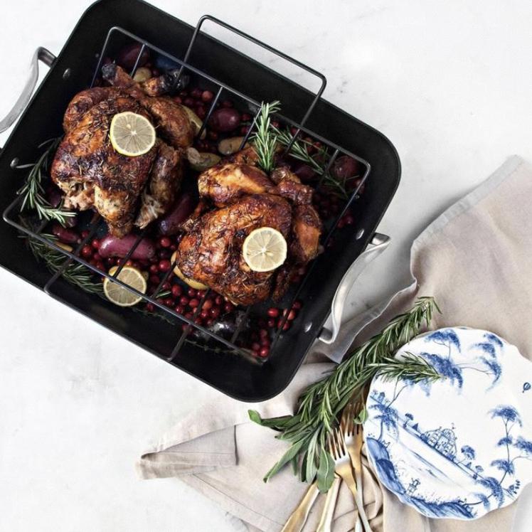 Calphalon Contemporary Hard Anodized Nonstick 16-Inch Roasting Pan with Rack 5 pc. Set