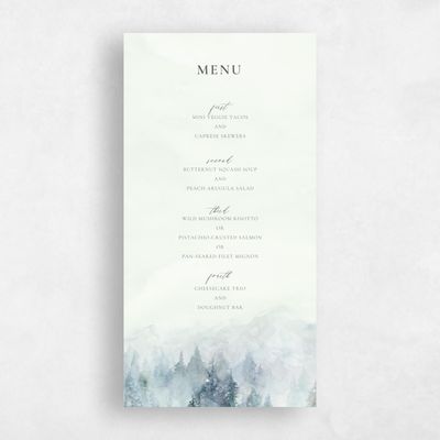 Light Green Wedding Menu - Avalon
