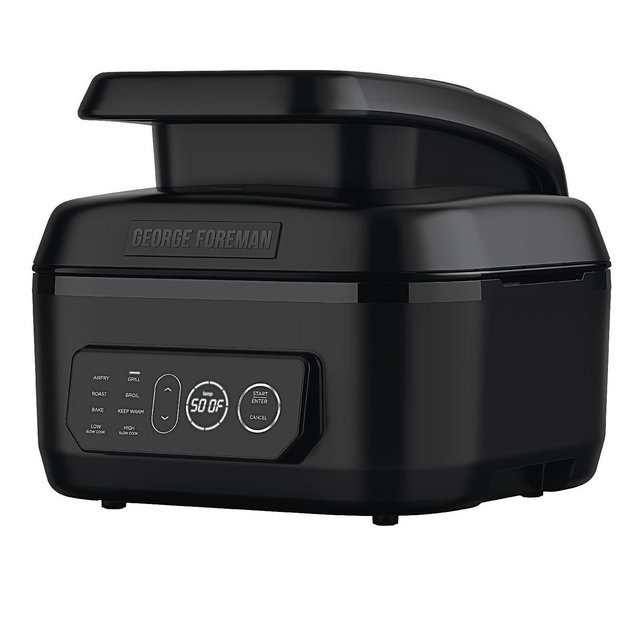 George Foreman Beyond Grill� 7-in-1 Electric Indoor Grill with Air Fry Technology, MCAFD800D, Black, Large