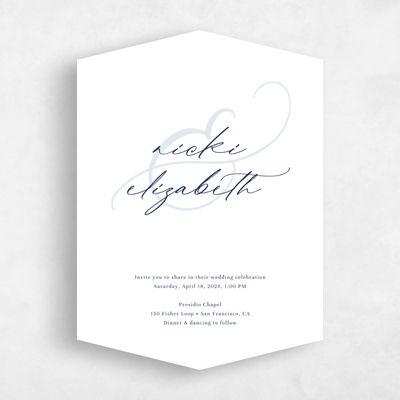 Blue Diamond Wedding Invitation - Temecula Portrait