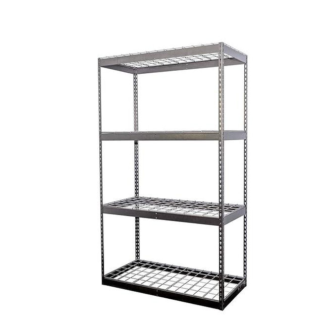 SafeRacks Garage Shelving Unit - Storage Shelf That Holds 300 Pounds Per Shelf Rack - All Steel Garage Shelves - Easy to Assemble, Hammertone (24" x 48" x 84")