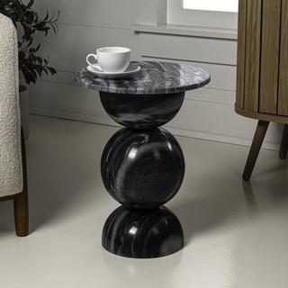 Aura Marble Pedestal End Table