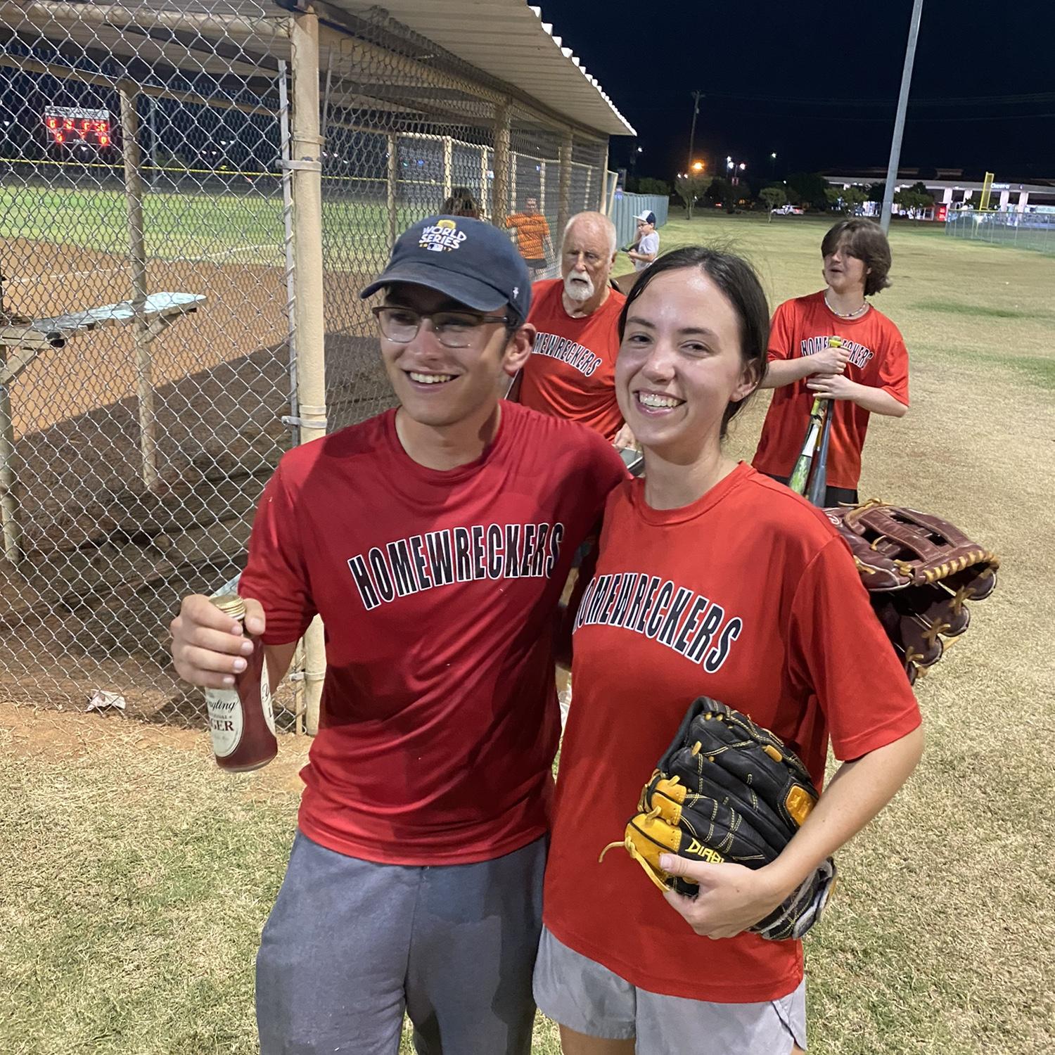 Not an athletic bone in my body… Noah asked me to substitute in on his softball team because they needed a girl… 4.5 years later I’m still on the team and coach Bill is officiating our wedding
