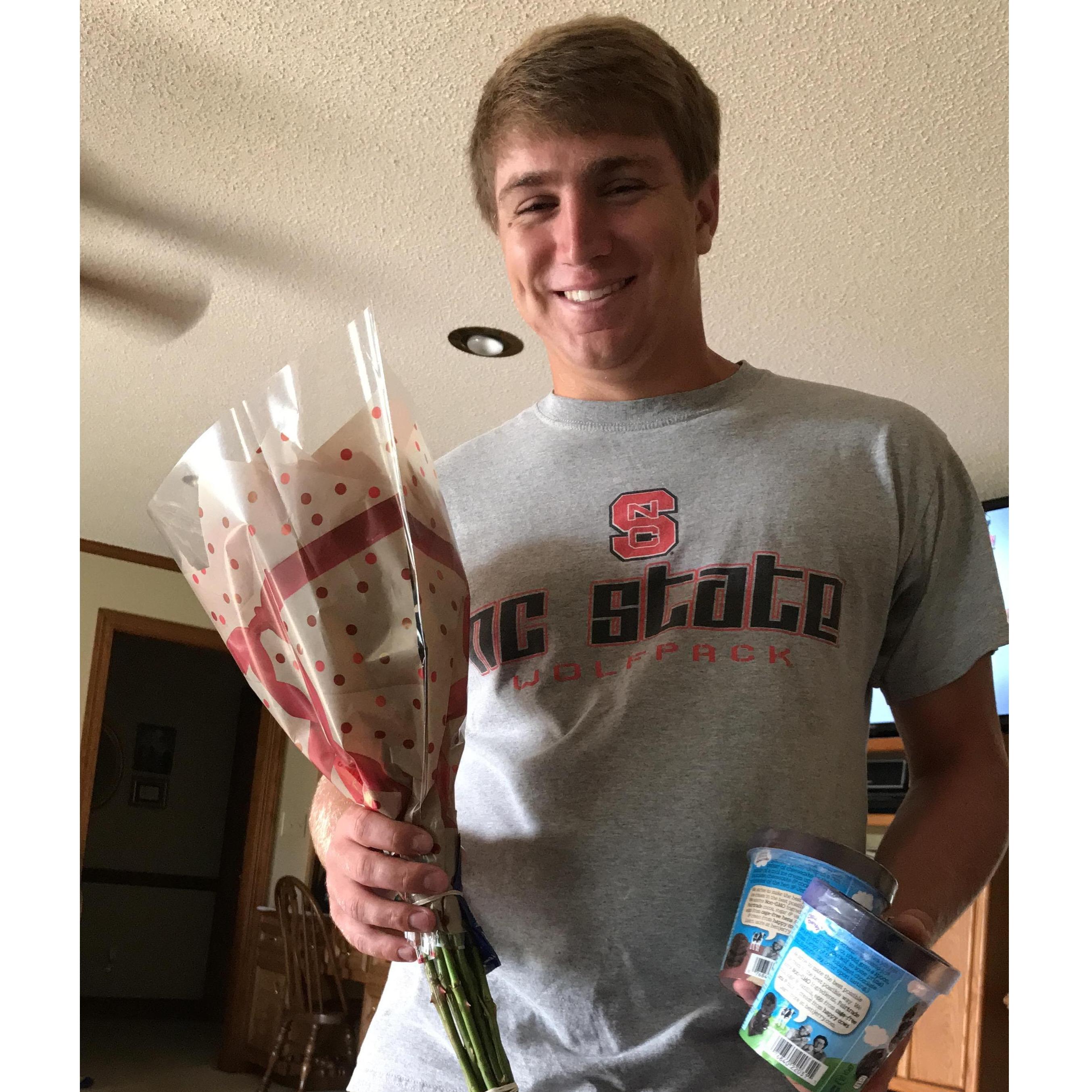 He brought me flowers and ice cream after my endoscopy