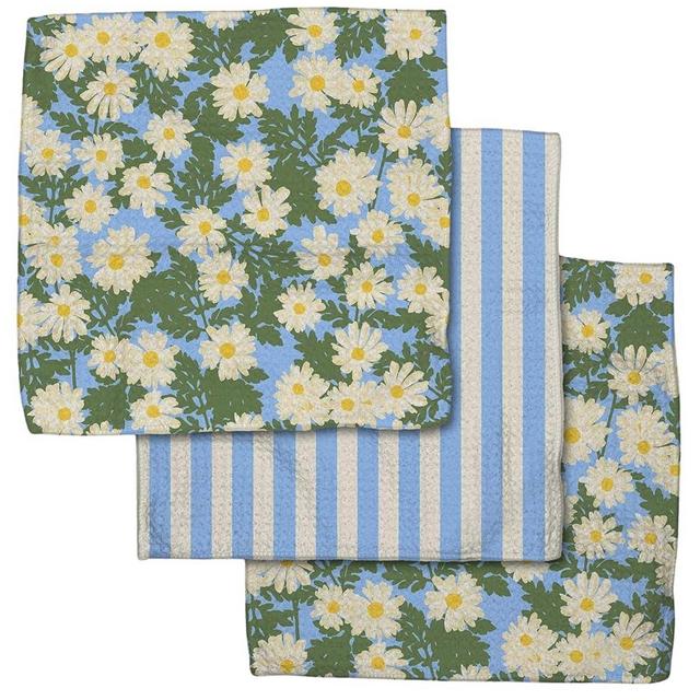 GEOMETRY Kitchen Dish Cloths - Quick Dry Dishcloths for Kitchen - Premium Dish Rags with Geoweave (Daisy Sky)