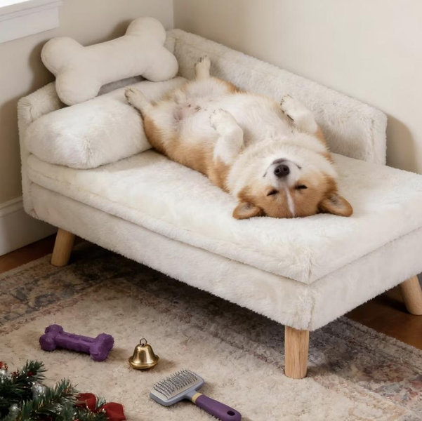 Wisfor Elevated Waterproof L-Shaped Nordic Stool Cat Sofa Bed