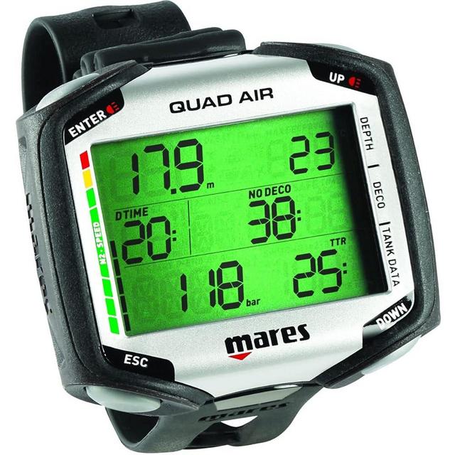 Mares Men Quad Air Tauchcomputer, Black, One Size Air Decompression Limit Monitors - Black/Black, One Size