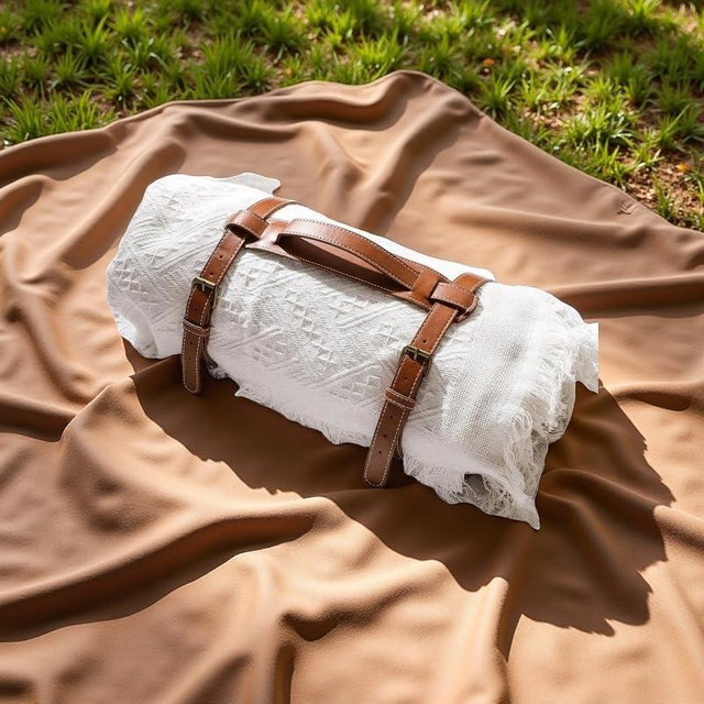 DLCOFOUND 2-in-1 White Picnic Blanket, Extra-Large Waterproof Picnic Mat,Outdoor Blanket for Camping, Beach, Park,Portable Double-Layer Design (71"x71",T-Grid)