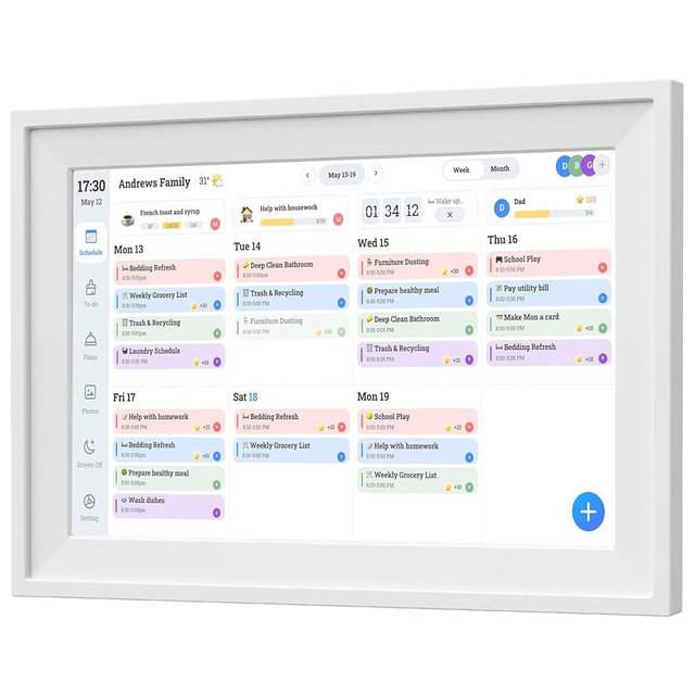 Mitoart 10.1" Digital Calendar with IPS Touch Screen - Smart Electronic Calendar & Planner with Free App Control, Sync & Custom Alerts, Ideal Home Office Management Tool