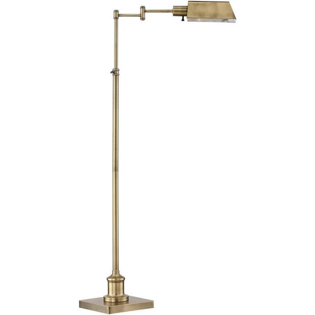 Regency Hill Jenson Traditional Pharmacy Floor Lamp 54" Tall Aged Brass Adjustable Swing Arm Metal Shade for Living Room Reading Bedroom Office